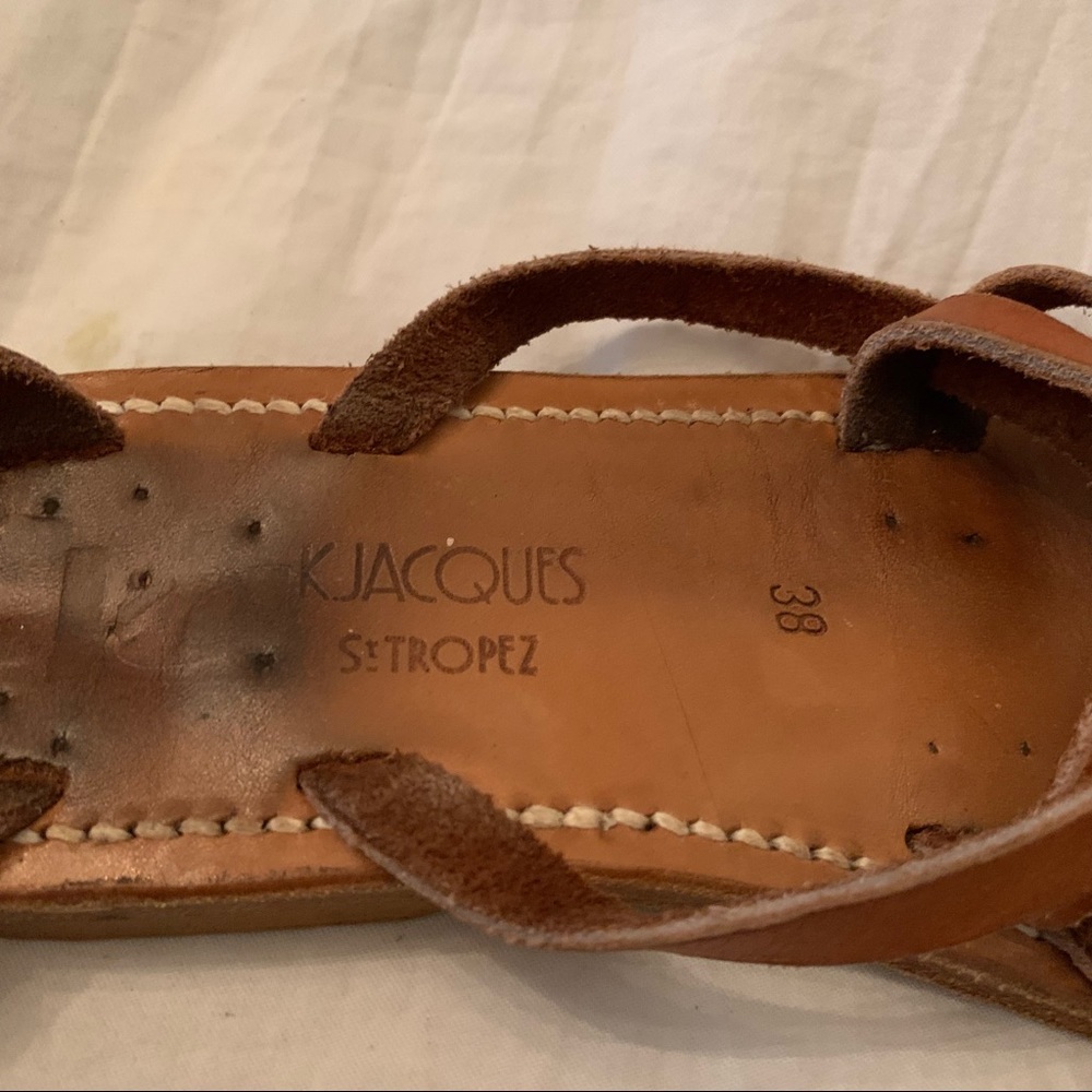 Anthro K.Jacques brown leather sandals shoes 38 - Picture 7 of 9